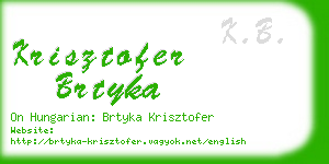 krisztofer brtyka business card